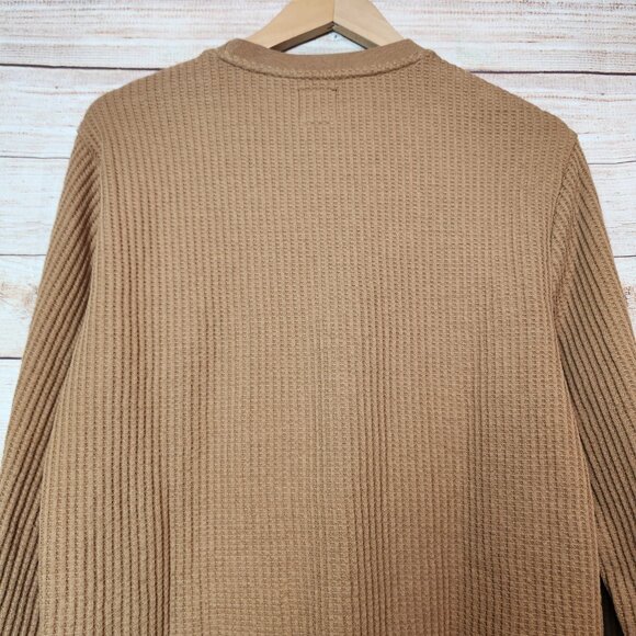 RVCA Day Shift Thermal Shirt Men’s Large Brown Waffle Knit Long Sleeve Size M - Picture 10 of 15